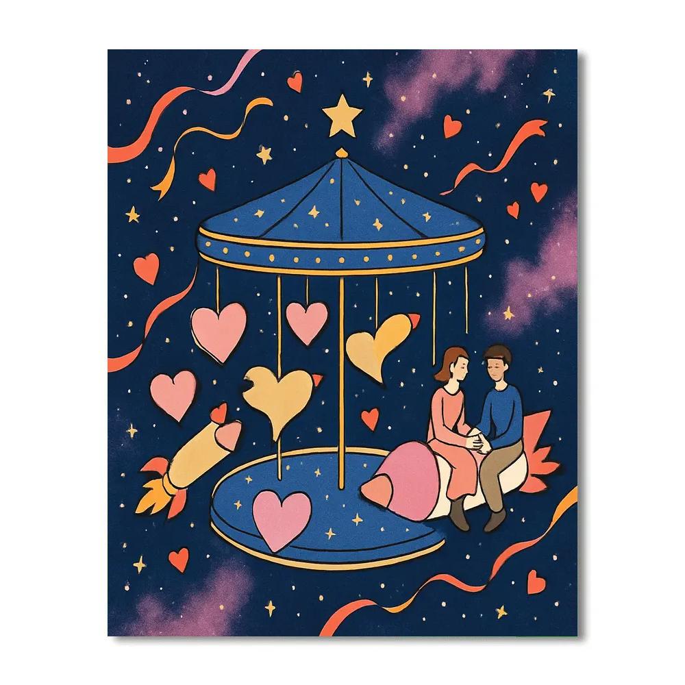 Celestial Carousel Of Valentines Day Wishes Number painting