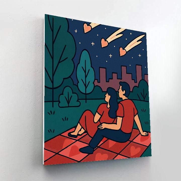Garden Of Comets Valentines Day Romance Painting by numbers kit
