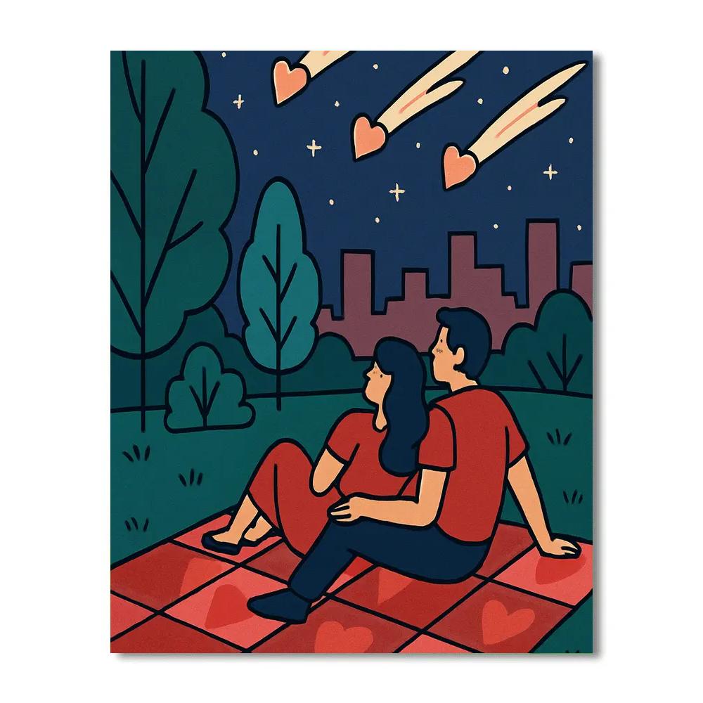 Garden Of Comets Valentines Day Romance Painting by numbers kit