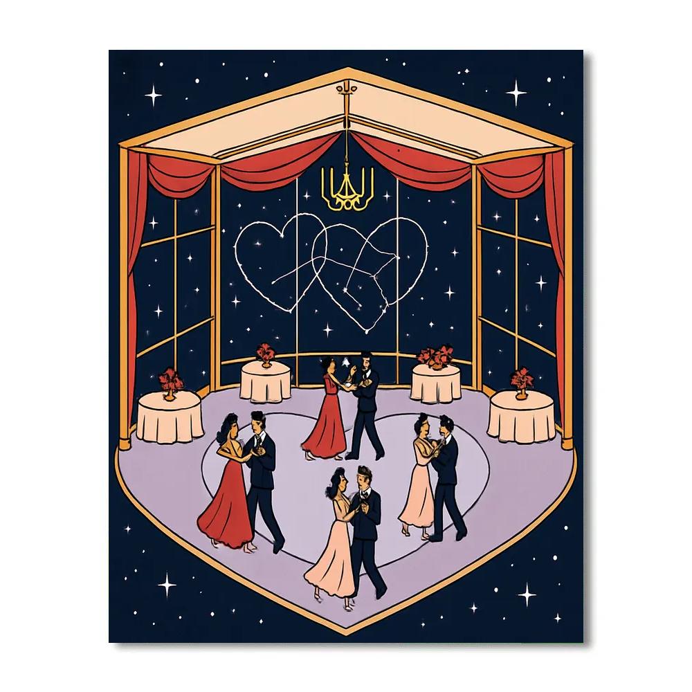 Valentines Day Constellation Ballroom painting number kit