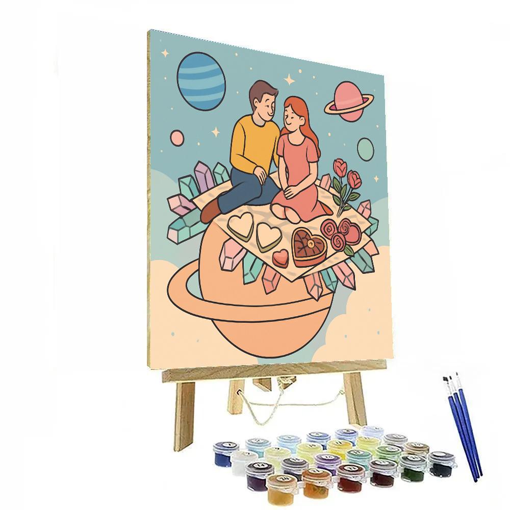 Rings Of Saturn Valentines Day Picnic DIY paint by numbers