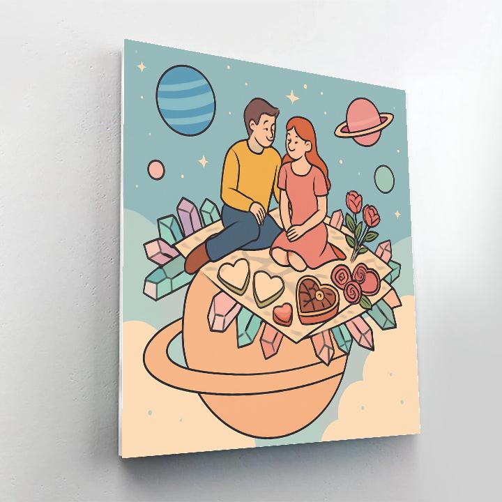 Rings Of Saturn Valentines Day Picnic DIY paint by numbers