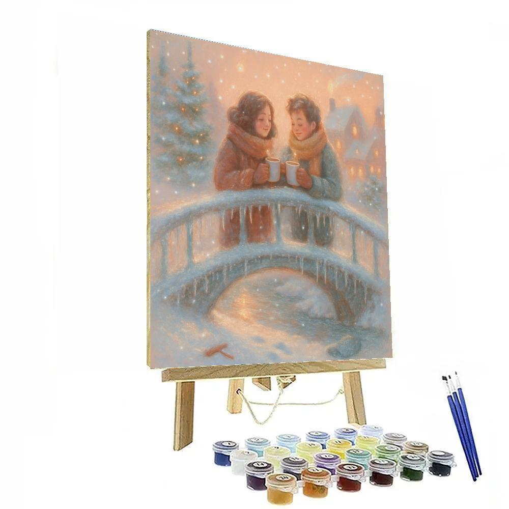 The Icicle Bridge Hot Cocoa Pause Paint by numbers art