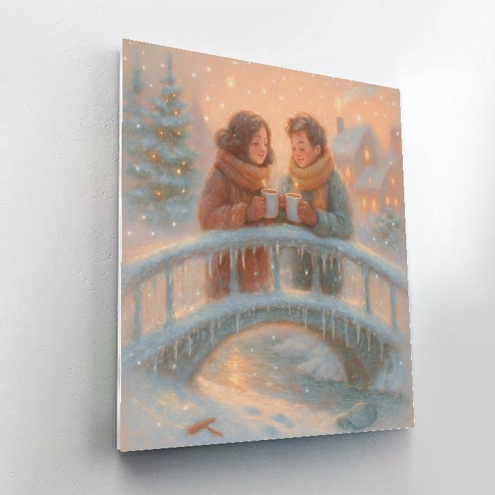 The Icicle Bridge Hot Cocoa Pause Paint by numbers art