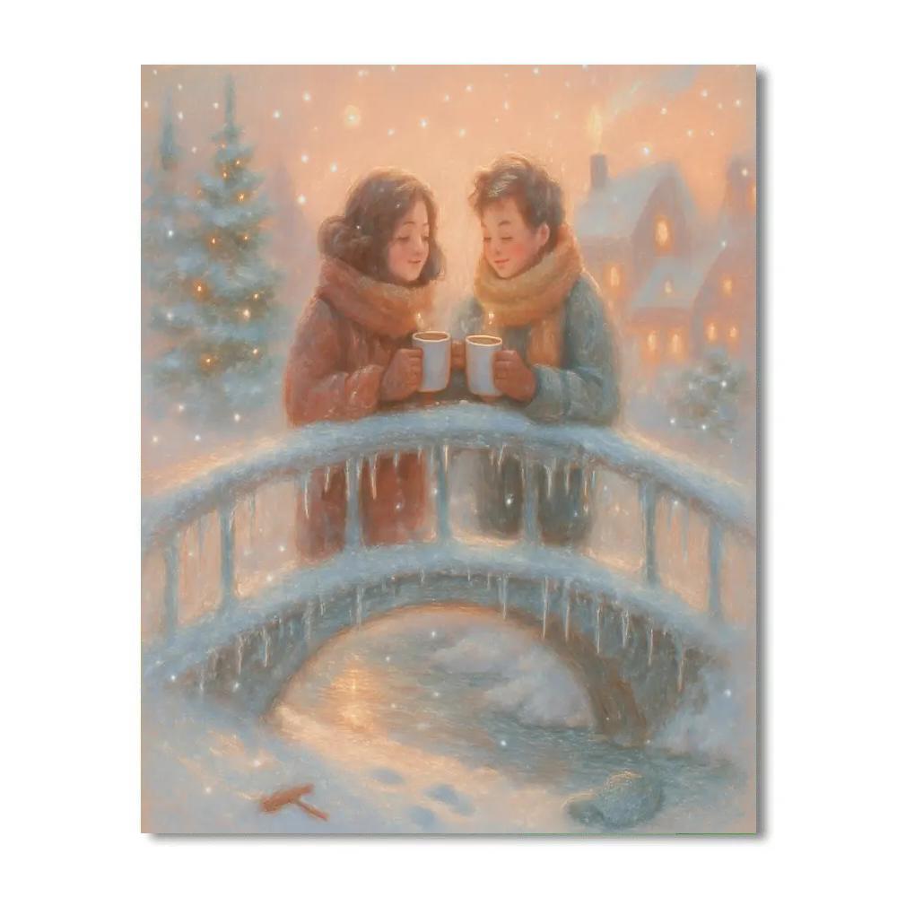 The Icicle Bridge Hot Cocoa Pause Paint by numbers art