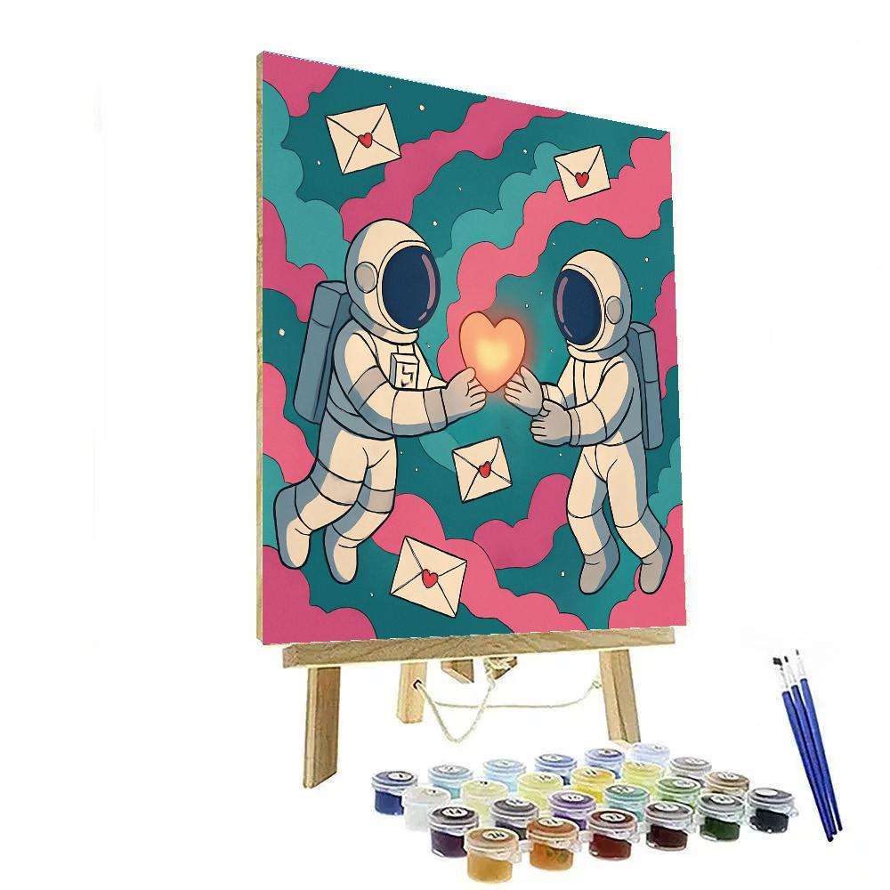 Love Letters In The Valentines Day Nebula paint by number