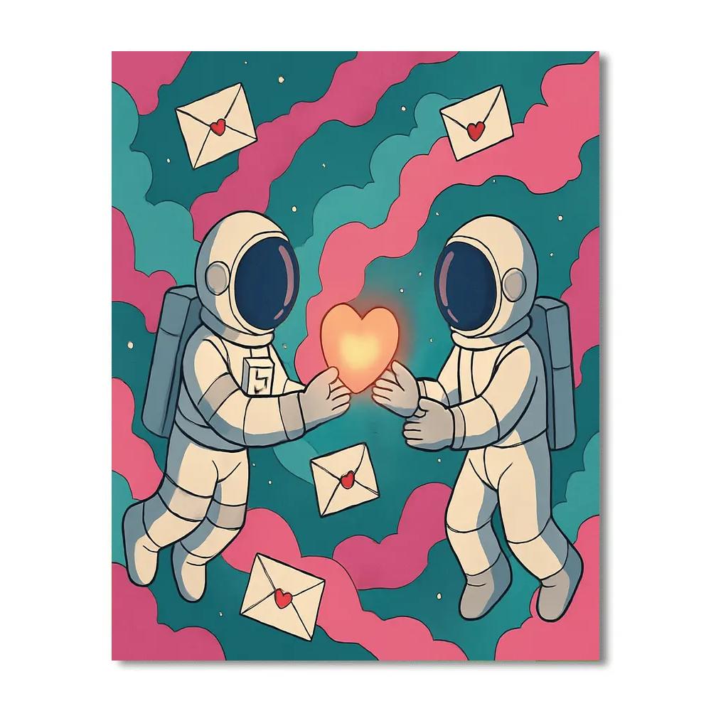 Love Letters In The Valentines Day Nebula paint by number