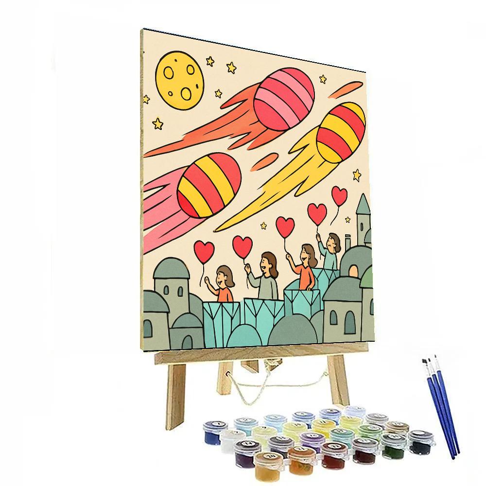 Candy Comet Trail Valentines Day Parade paint by color