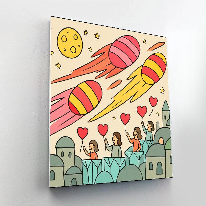 Candy Comet Trail Valentines Day Parade paint by color