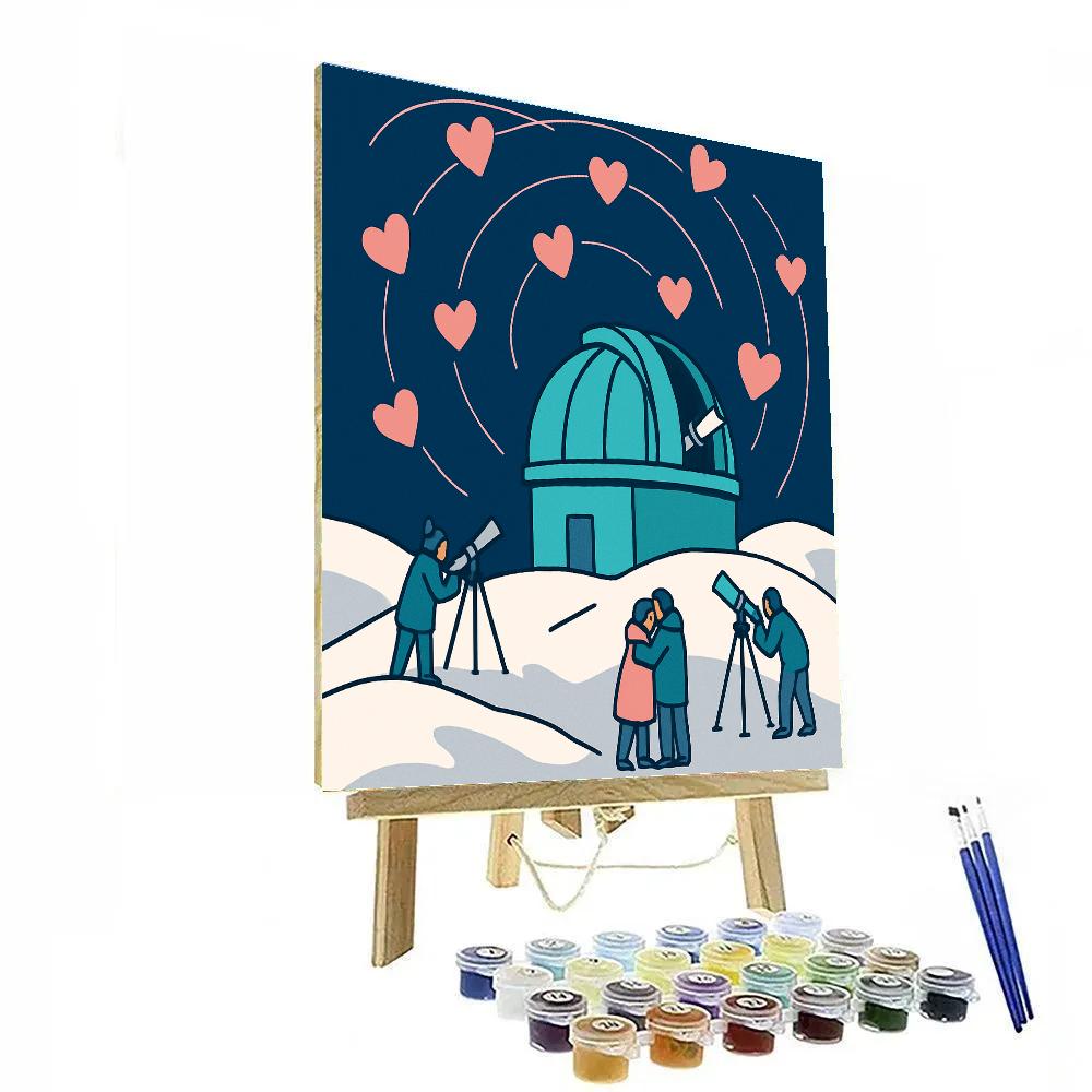 Orbiting Hearts Valentines Day Observatory paint by numbers