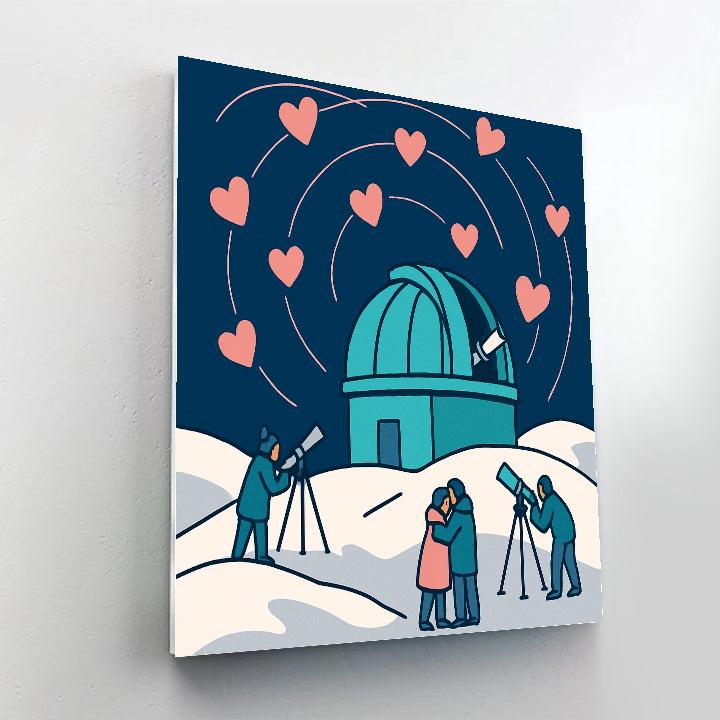 Orbiting Hearts Valentines Day Observatory paint by numbers