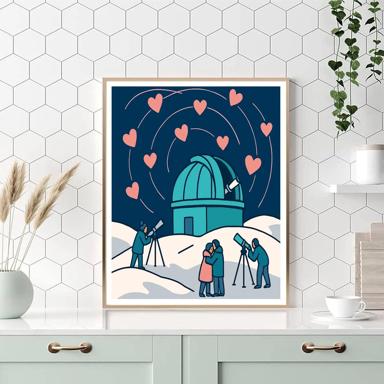 Orbiting Hearts Valentines Day Observatory paint by numbers