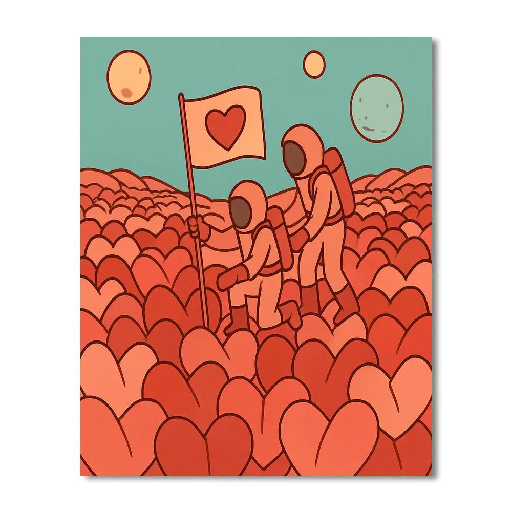 Valentines Day Planet Of Paper Hearts DIY paint by numbers