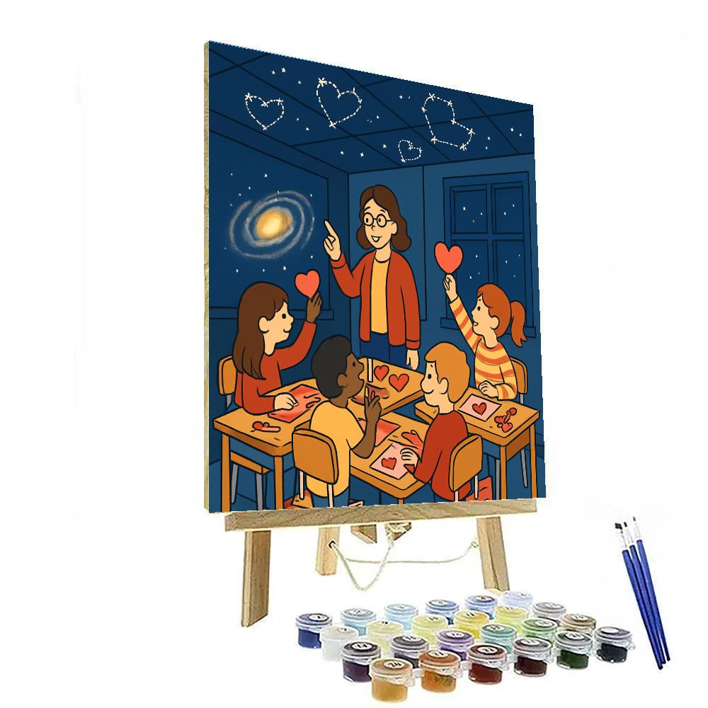 Valentines Day Classroom Under The Milky Way DIY paint by numbers