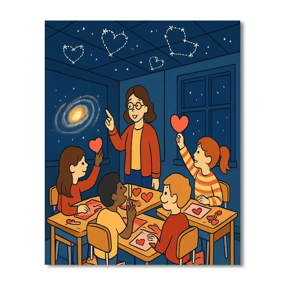 Valentines Day Classroom Under The Milky Way DIY paint by numbers
