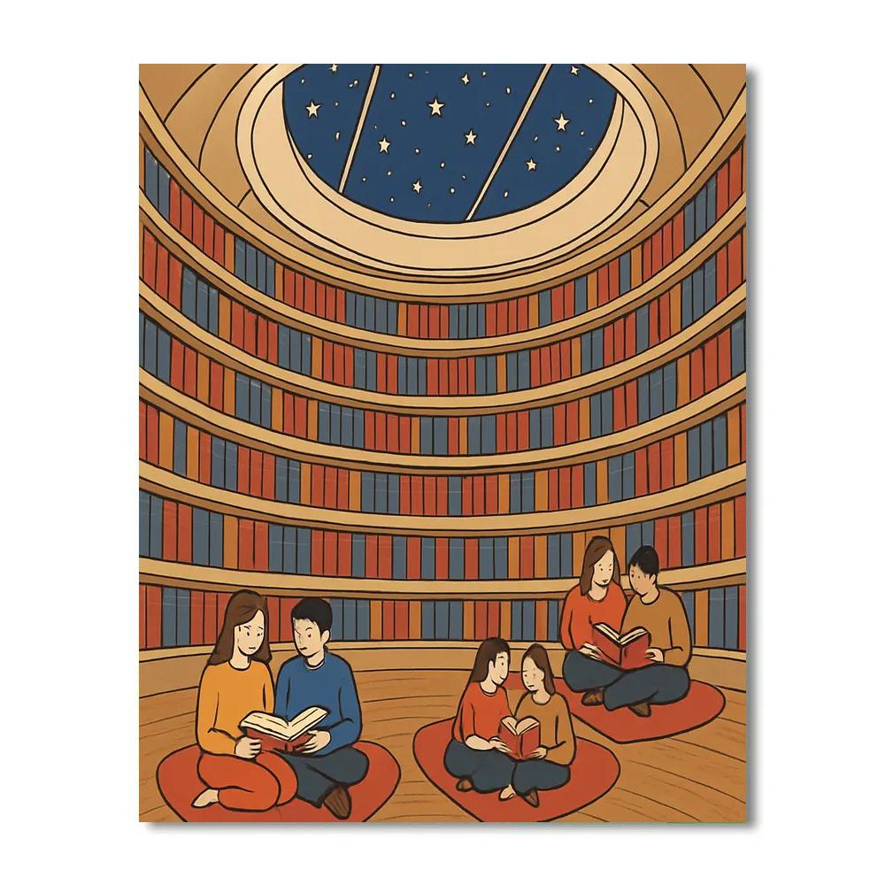 Celestial Library Of Valentines Day Stories DIY paint by numbers