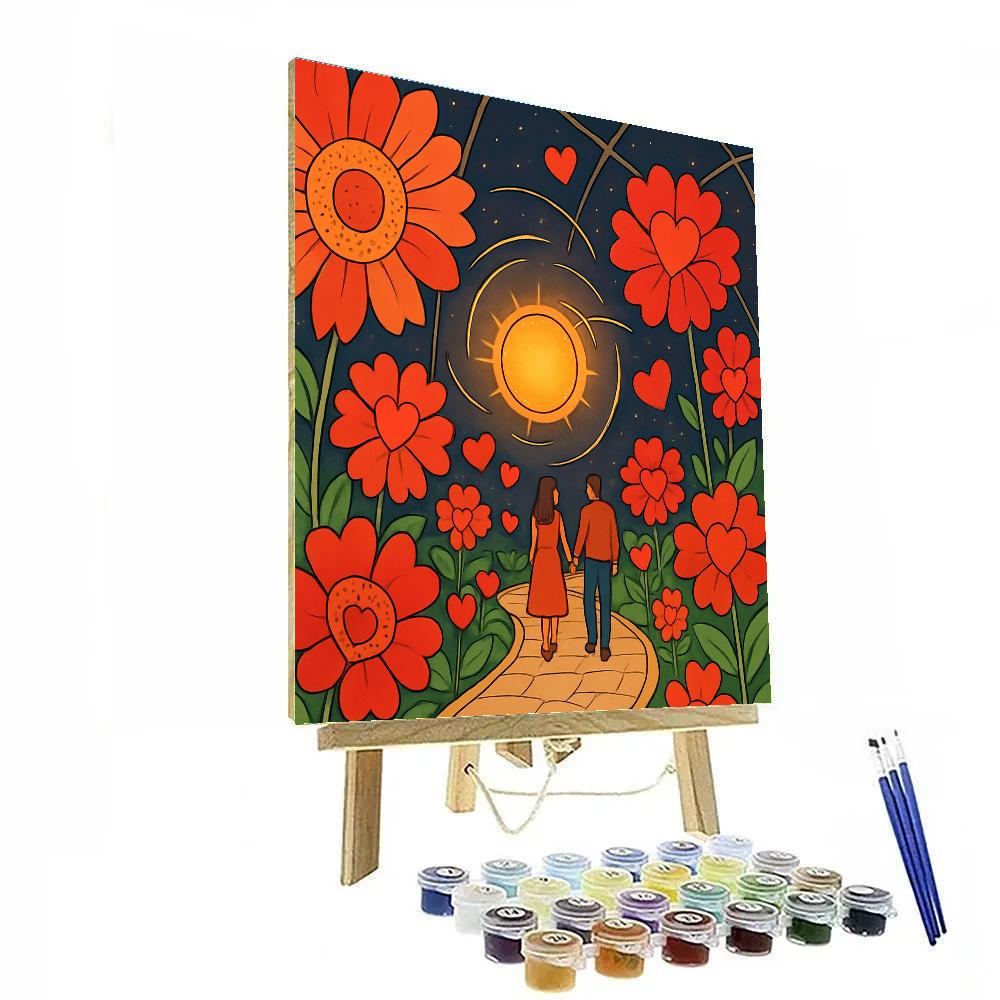 Solar Garden Valentines Day Stroll Number painting