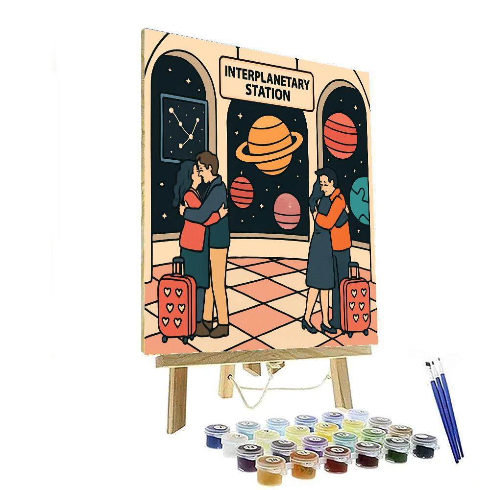 Valentines Day Train Station Between Worlds Paint by numbers art