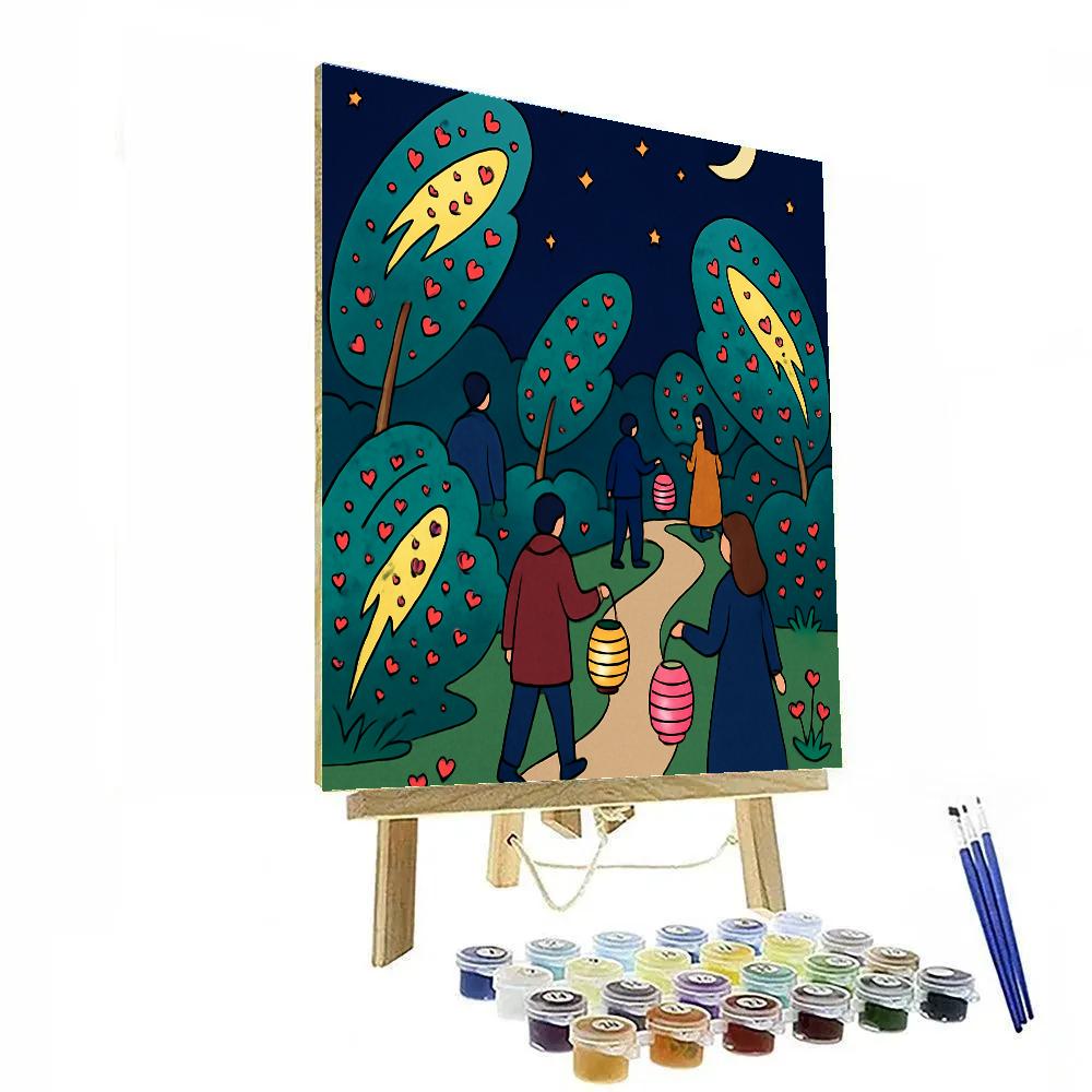 Comet Garden Valentines Day Lantern Walk Numbered painting kits