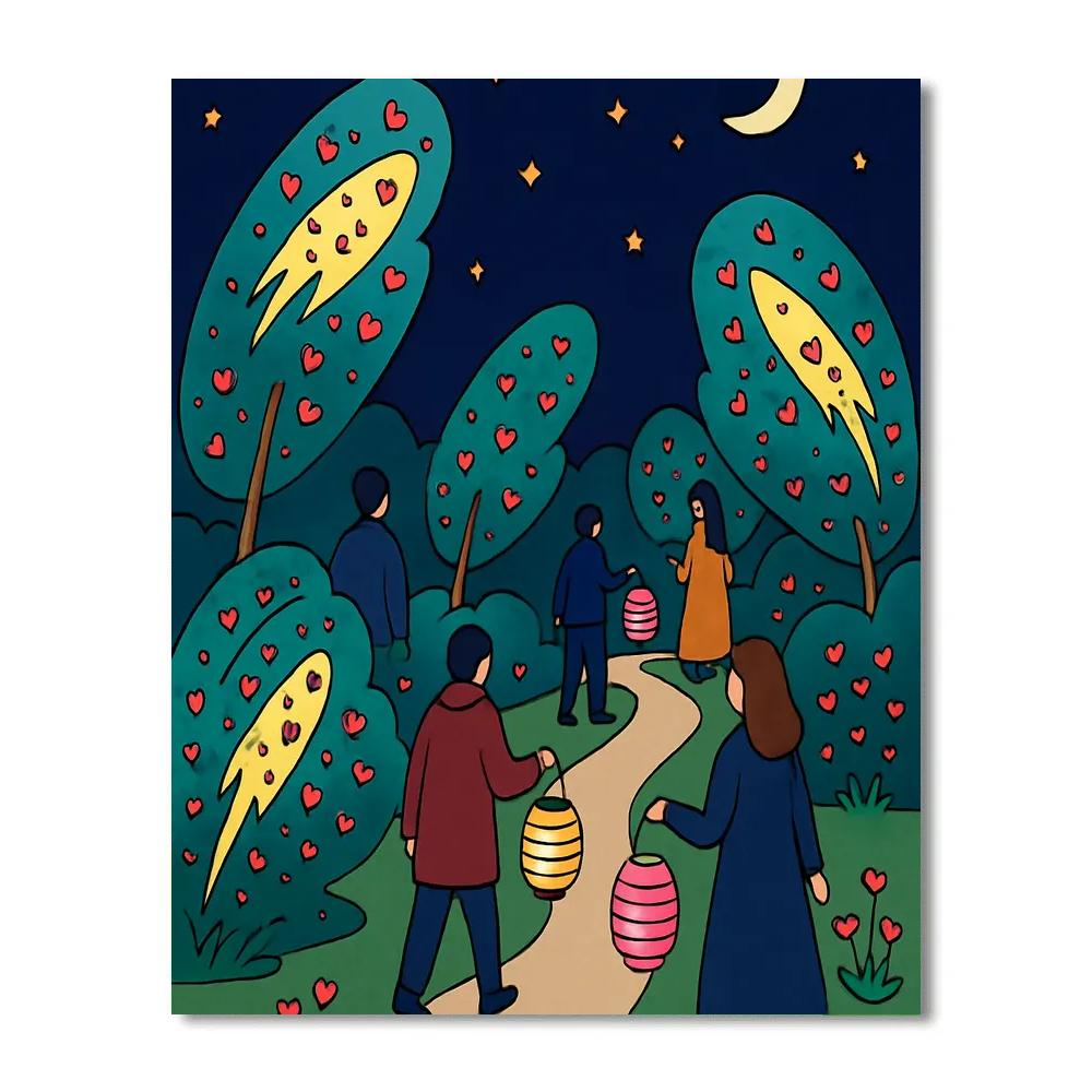 Comet Garden Valentines Day Lantern Walk Numbered painting kits