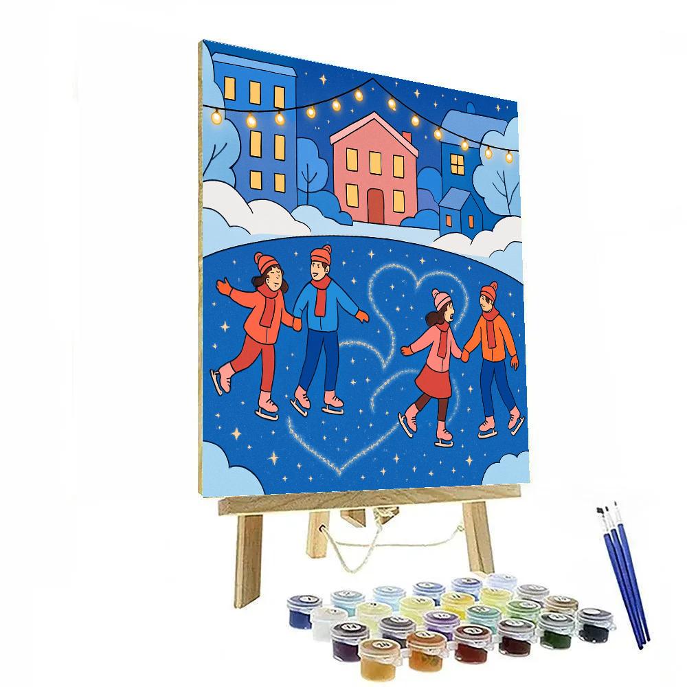 Valentines Day Stardust Ice Rink paint by number