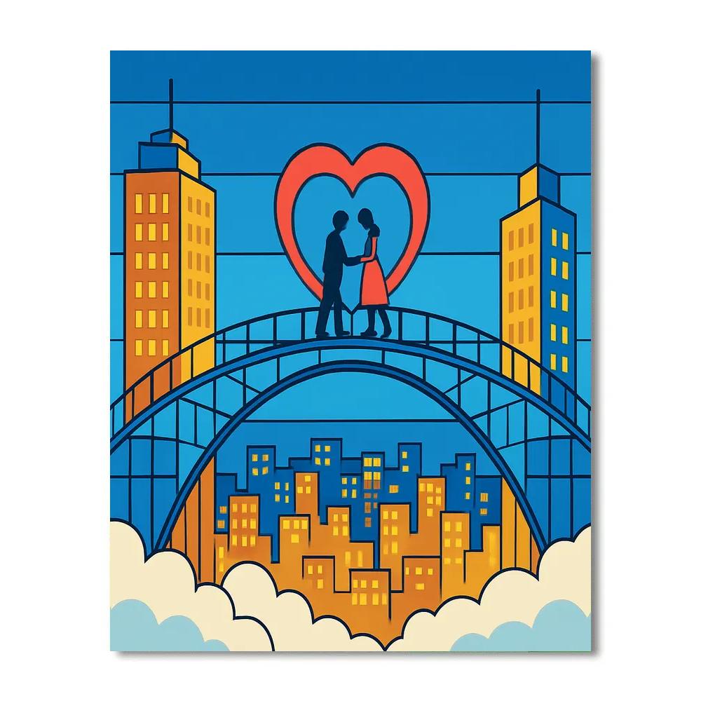 Sky Bridge Valentines Day Reunion painting number kit