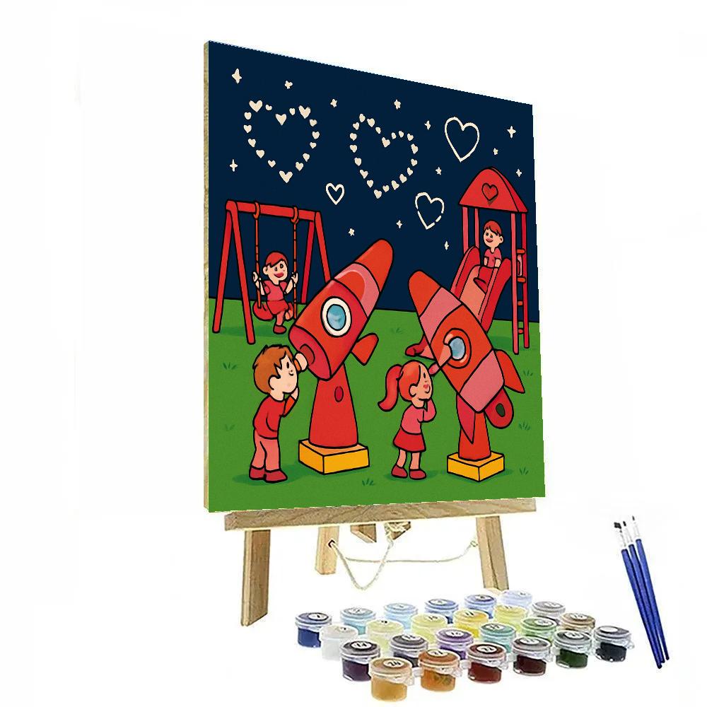 Valentines Day Stargazer Park For Children Numbered painting kits