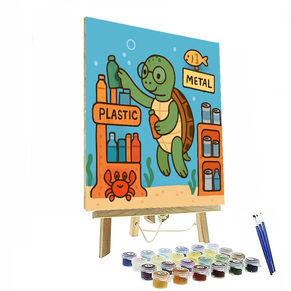Turtle Library Of Recycled Treasures DIY paint by numbers