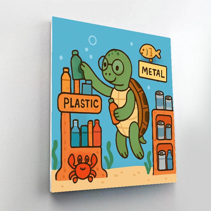 Turtle Library Of Recycled Treasures DIY paint by numbers