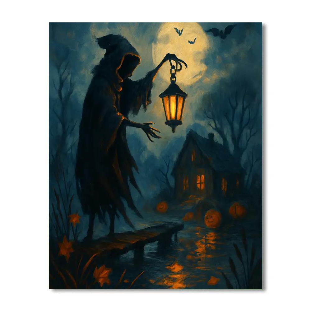 Lanternkeeper At The Saffron Marsh Paint by numbers art