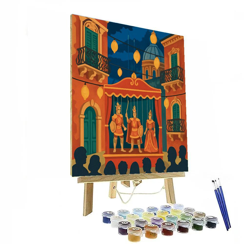 Marionette Opera In Italy Twilight Piazza Paint by numbers kits