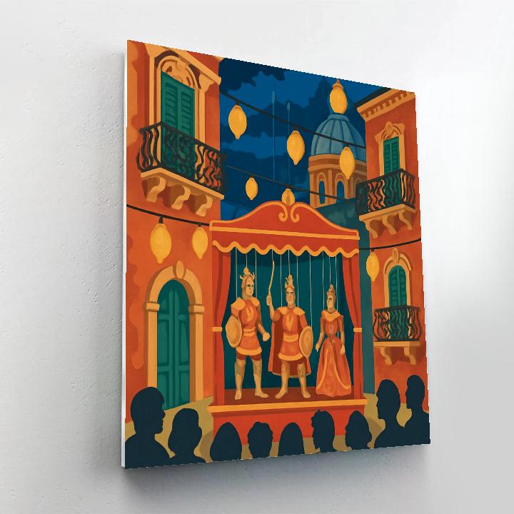 Marionette Opera In Italy Twilight Piazza Paint by numbers kits