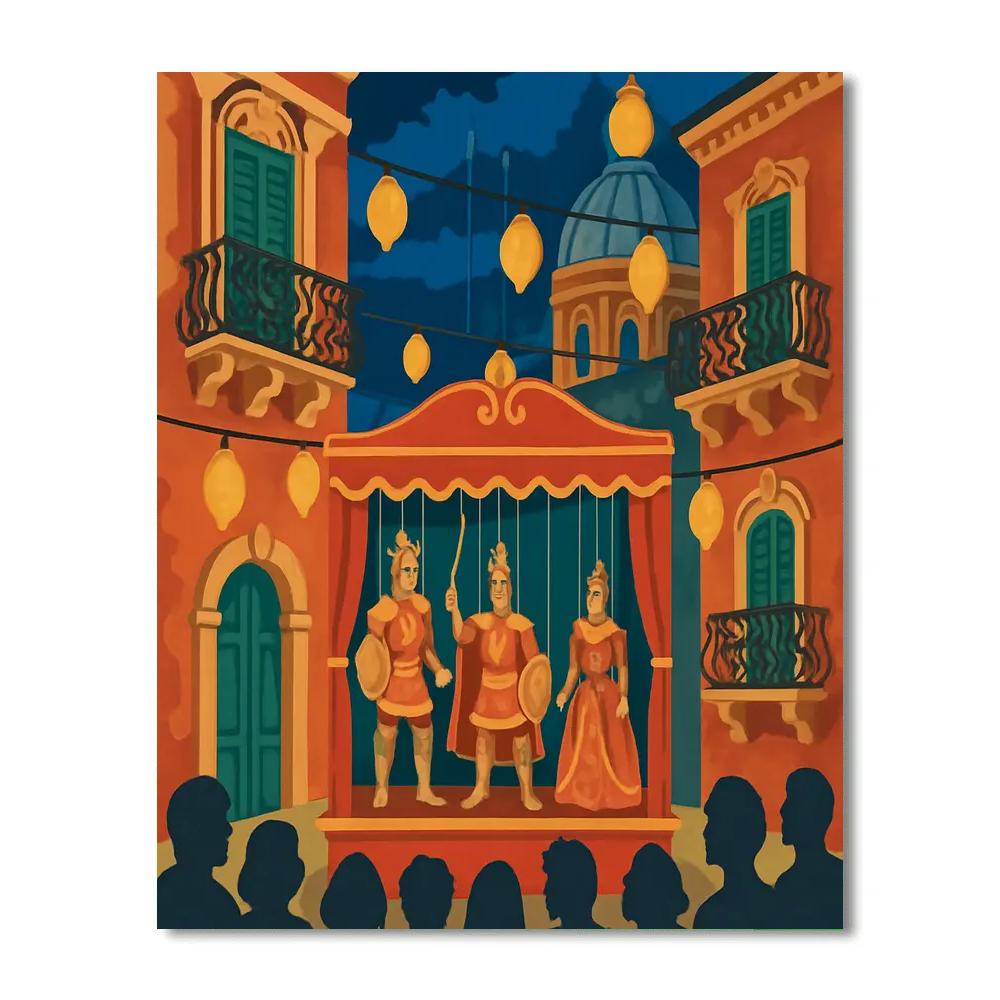 Marionette Opera In Italy Twilight Piazza Paint by numbers kits