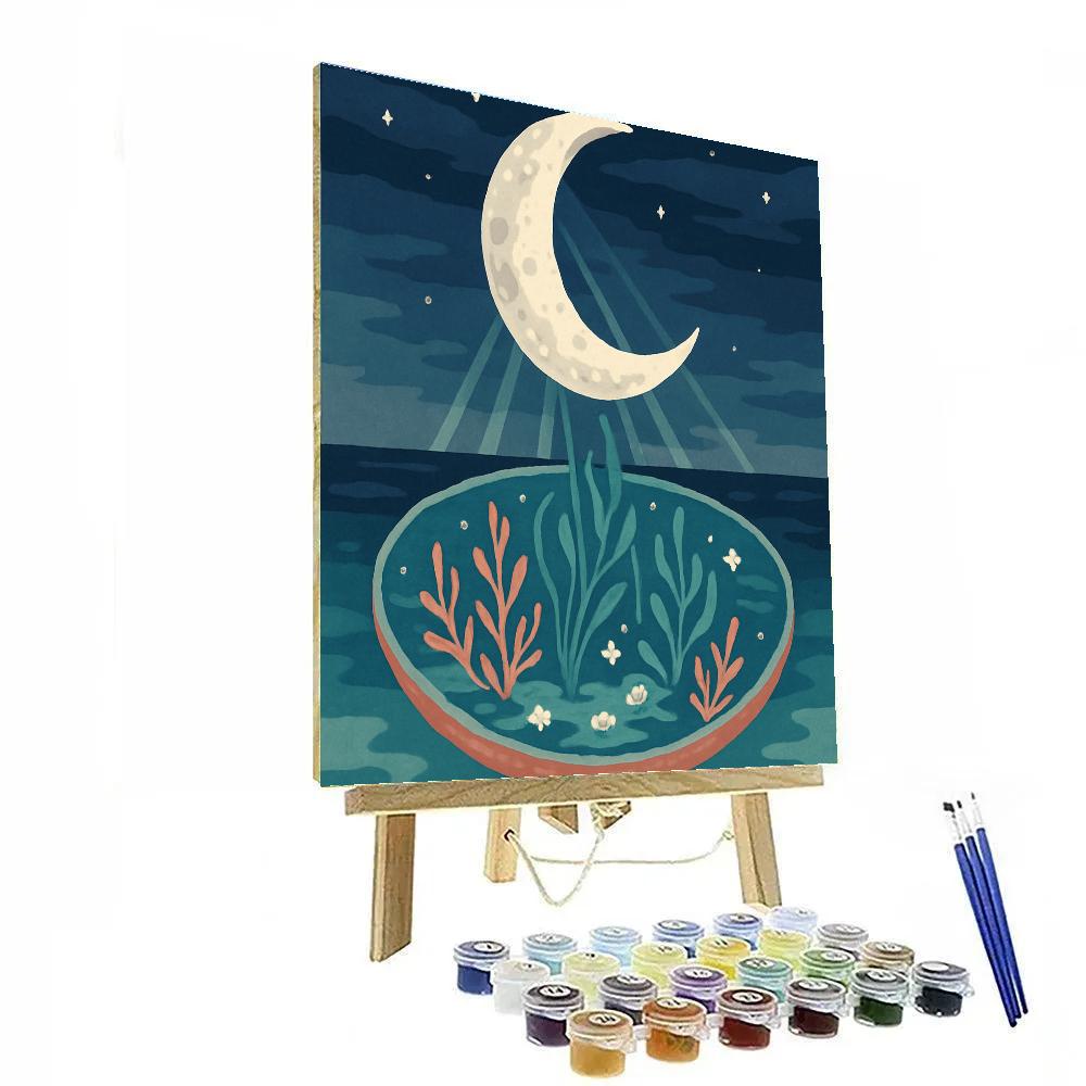 Tidal Herbarium Under Moonlight Moon Painting by numbers kit