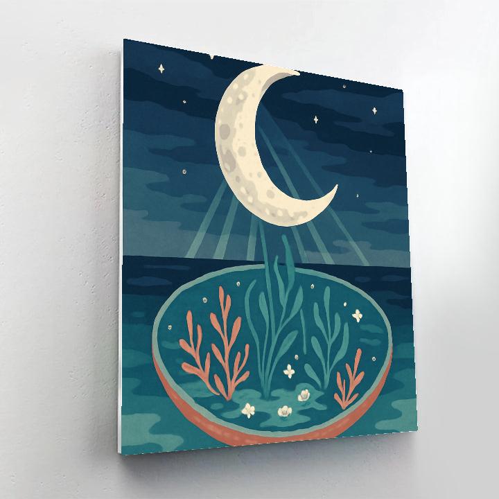 Tidal Herbarium Under Moonlight Moon Painting by numbers kit