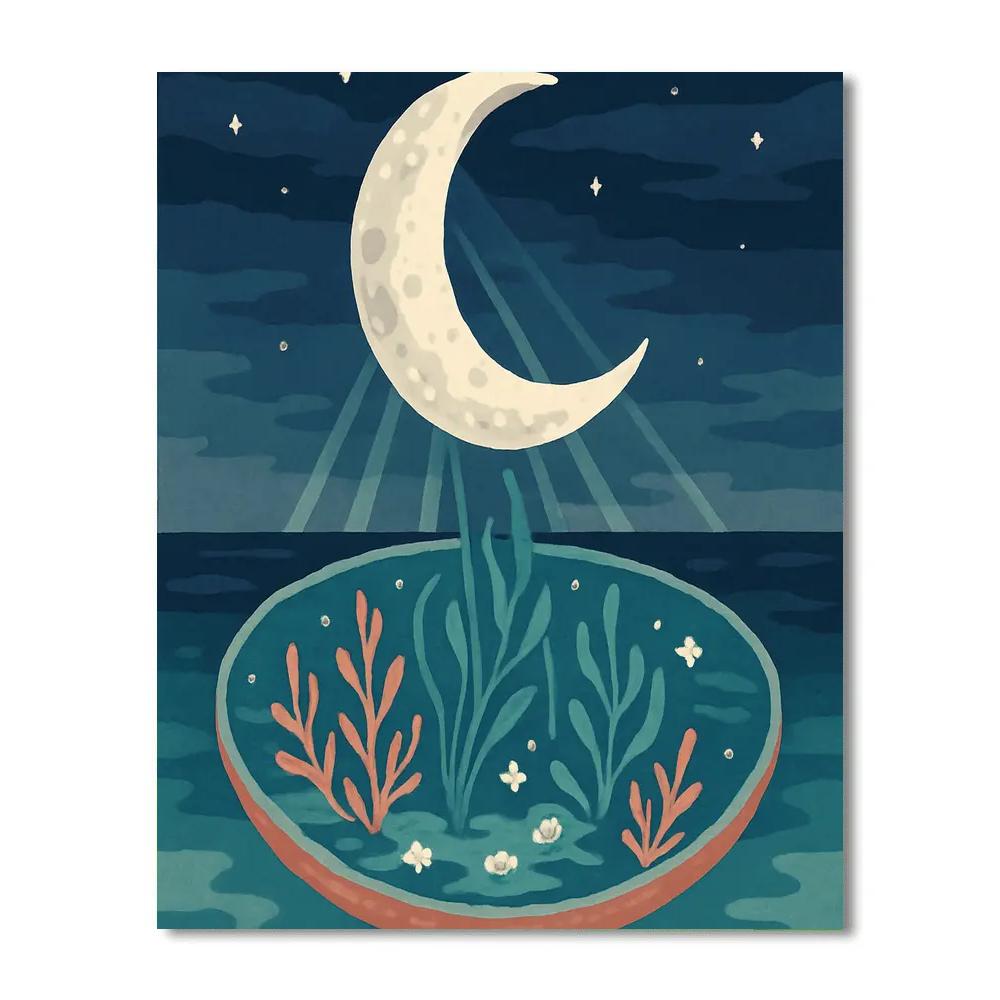 Tidal Herbarium Under Moonlight Moon Painting by numbers kit