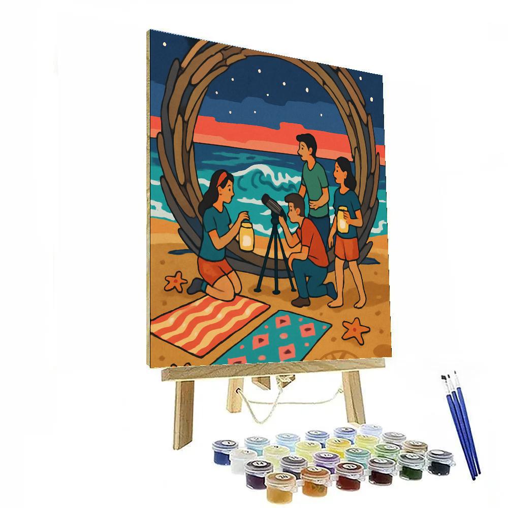 Driftwood Observatory Beach Scene paint by numbers