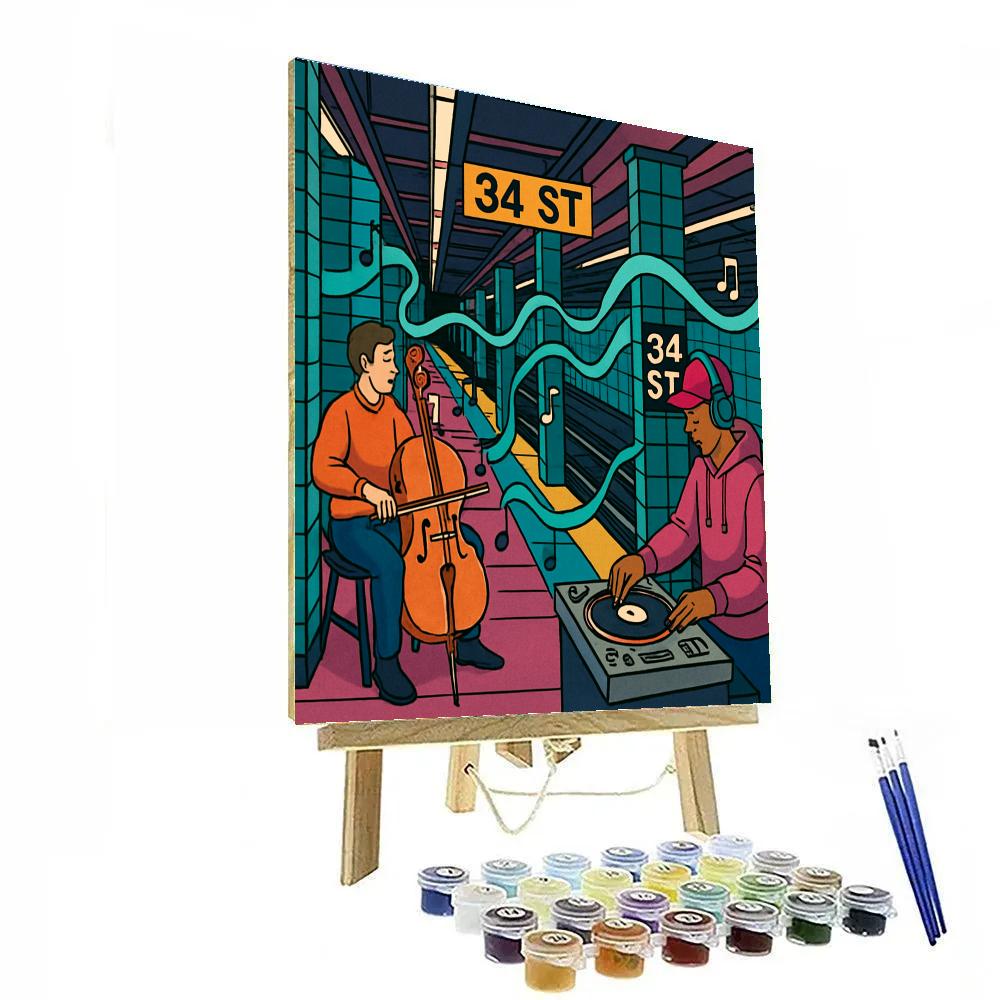Neon Subway Music Session painting number kit