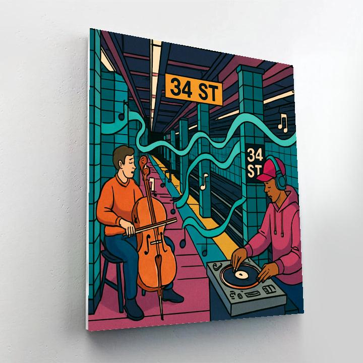 Neon Subway Music Session painting number kit