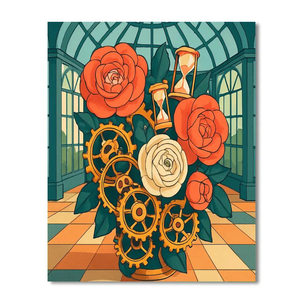 Clockwork Conservatory Flowers DIY paint by numbers
