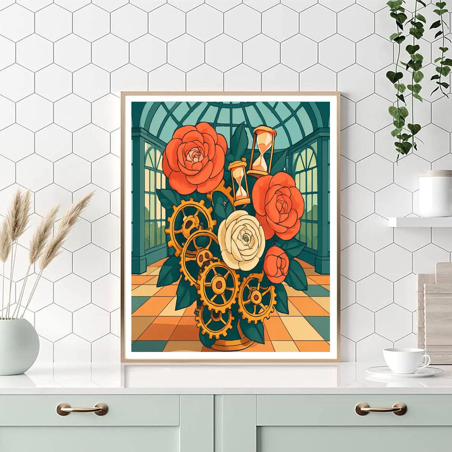 Clockwork Conservatory Flowers DIY paint by numbers