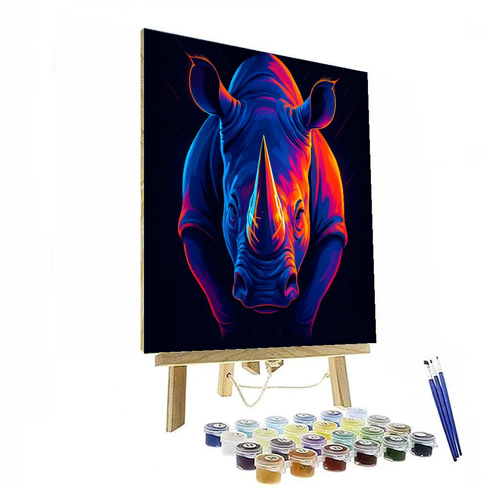 Prismatic Thunder Rhino paint by number