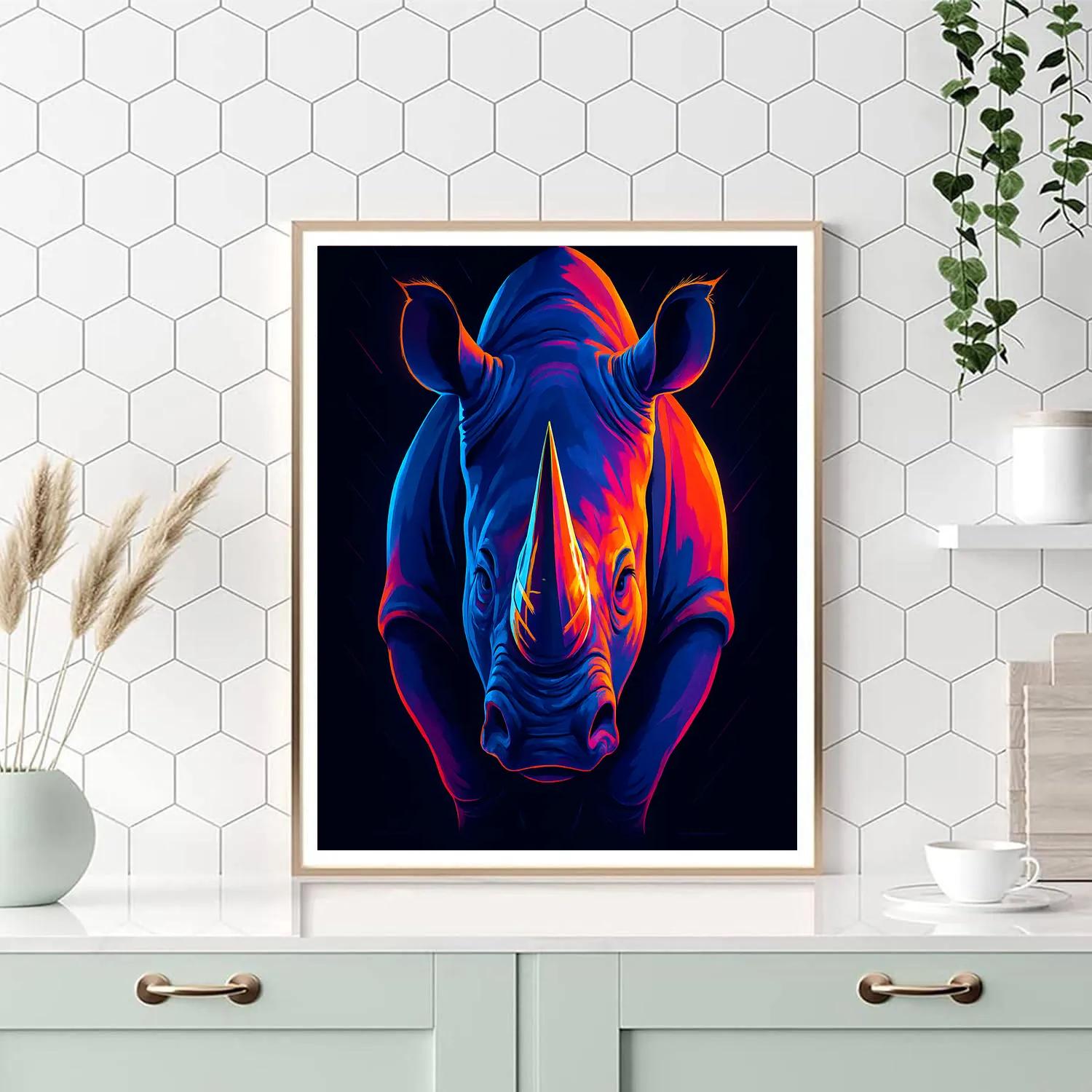 Prismatic Thunder Rhino paint by number