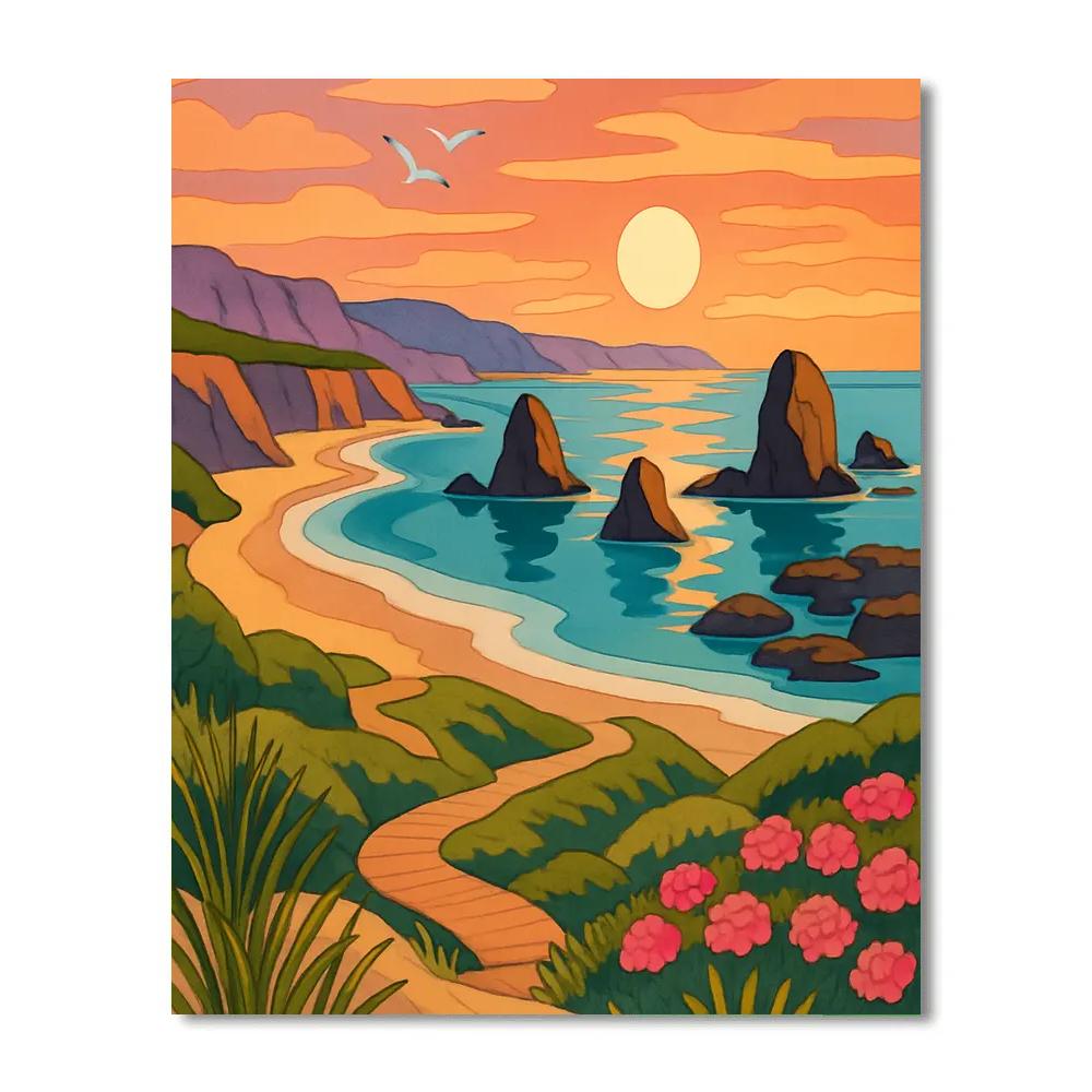 Tideglass Inlet Landscape painting number kit