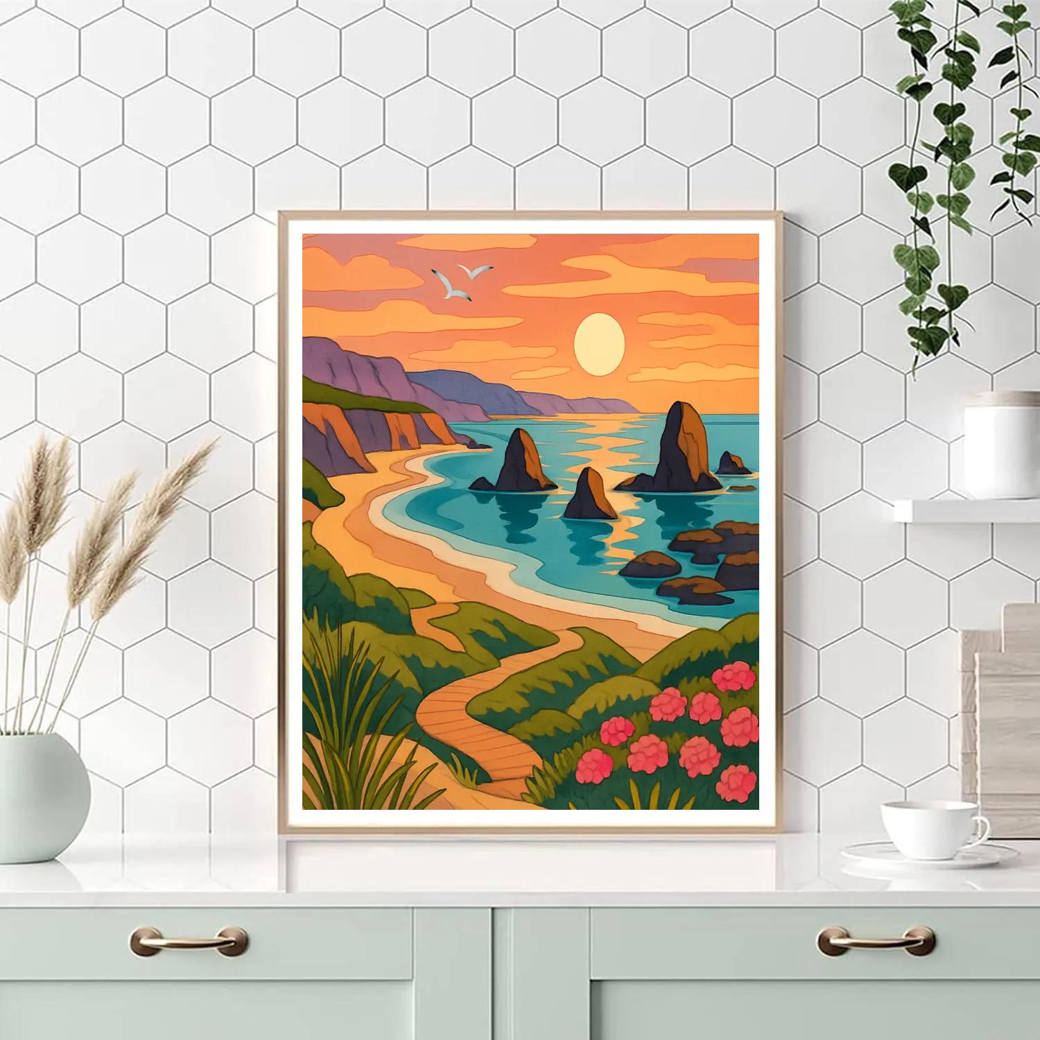 Tideglass Inlet Landscape painting number kit