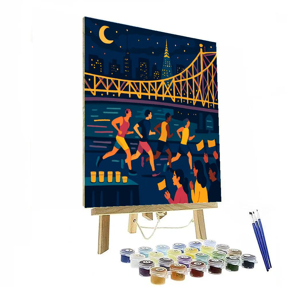 Midnight Marathon In New York Skylines paint by number