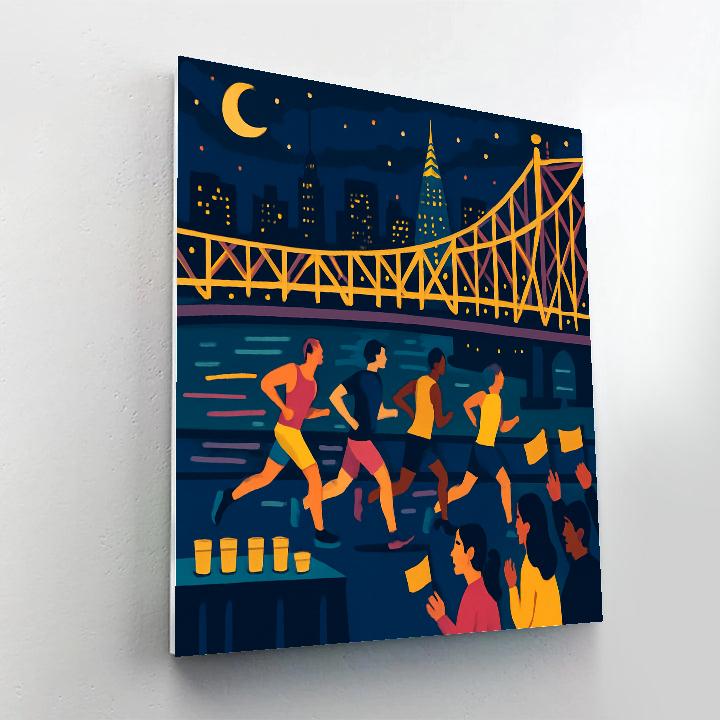 Midnight Marathon In New York Skylines paint by number