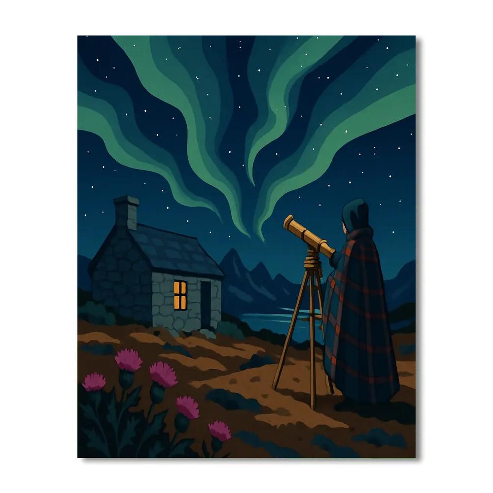 Astronomers Bothy Scotland Nightwatch paint by number
