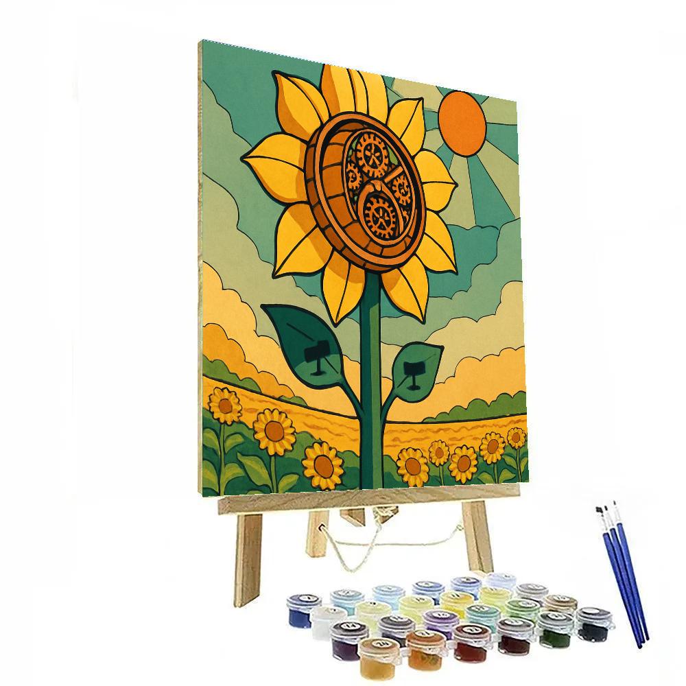 Clockwork Observatory Sunflower Paint by numbers art