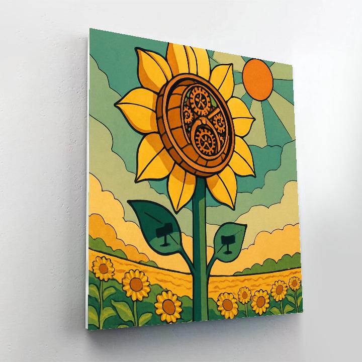 Clockwork Observatory Sunflower Paint by numbers art